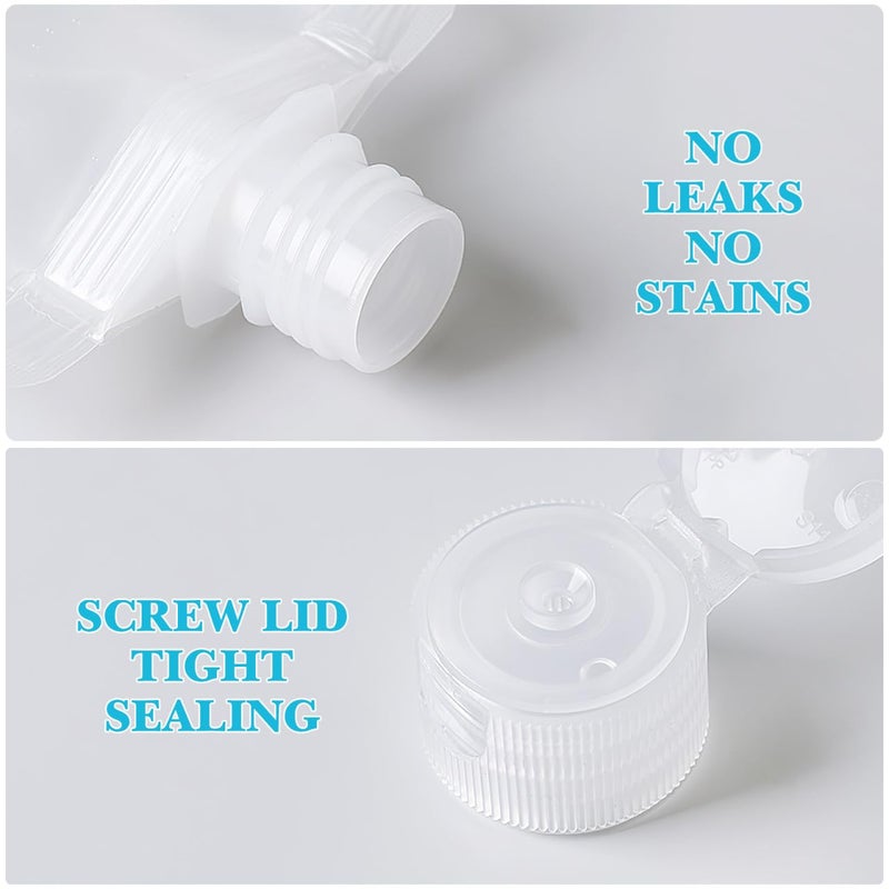 KALLORY Refillable Empty Squeeze Pouch, 15pcs 30ml Stand Up Pouch Toiletry Lotion Gel Squeezable Bags Plastic Toiletry Containers for Travel Toiletries Cosmetic - Image 4